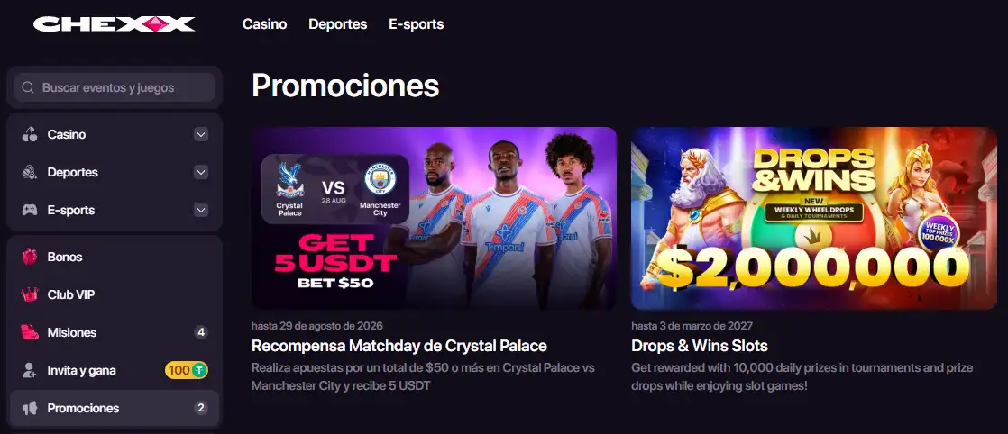 Promociones recurrentes o VIP Club de CHEXX